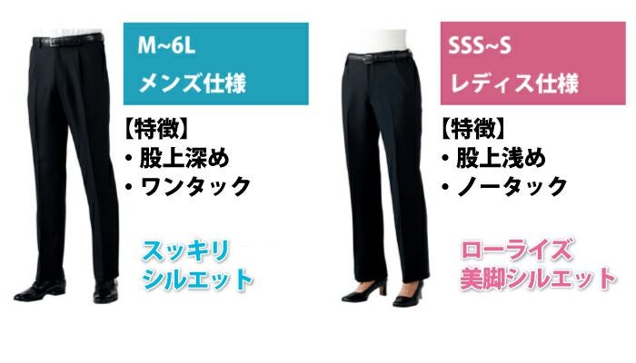 黒パンツ スラックス ズボン 男女兼用 両脇ゴム GV7501 メンズ