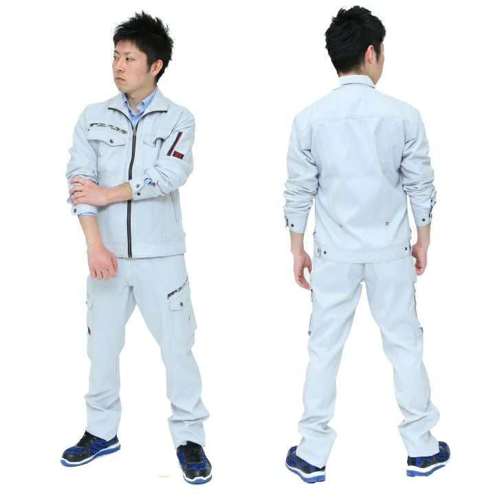 上下セット 作業服 JAWIN ストレッチ 長袖ジャンパー 56800 ストレッチ