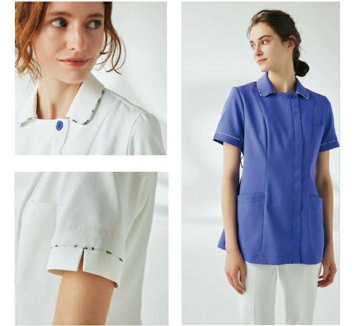 ナースジャケット 半袖 レディース 女性用 医療用 白衣 看護師 美容