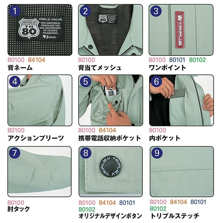 長袖ブルゾン エコ3バリュー 自重堂 80100 エコ素材 防汚 帯電防止