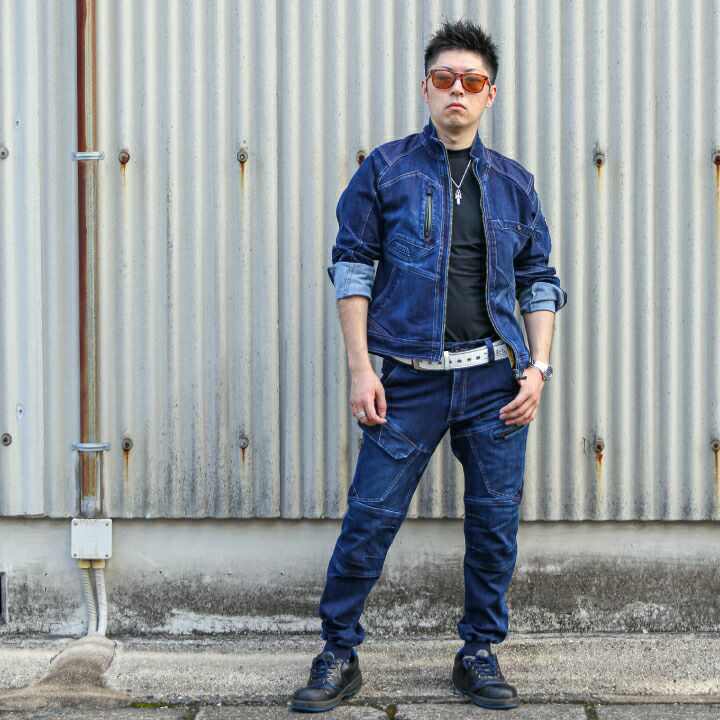 u*7様 ヴィンテージ 寅壱 つなぎ ブルー LL珍品 デッドストック 昭和 デニムジャケット 長袖 8910-124 寅壱 年間 オールシーズン メンズ
